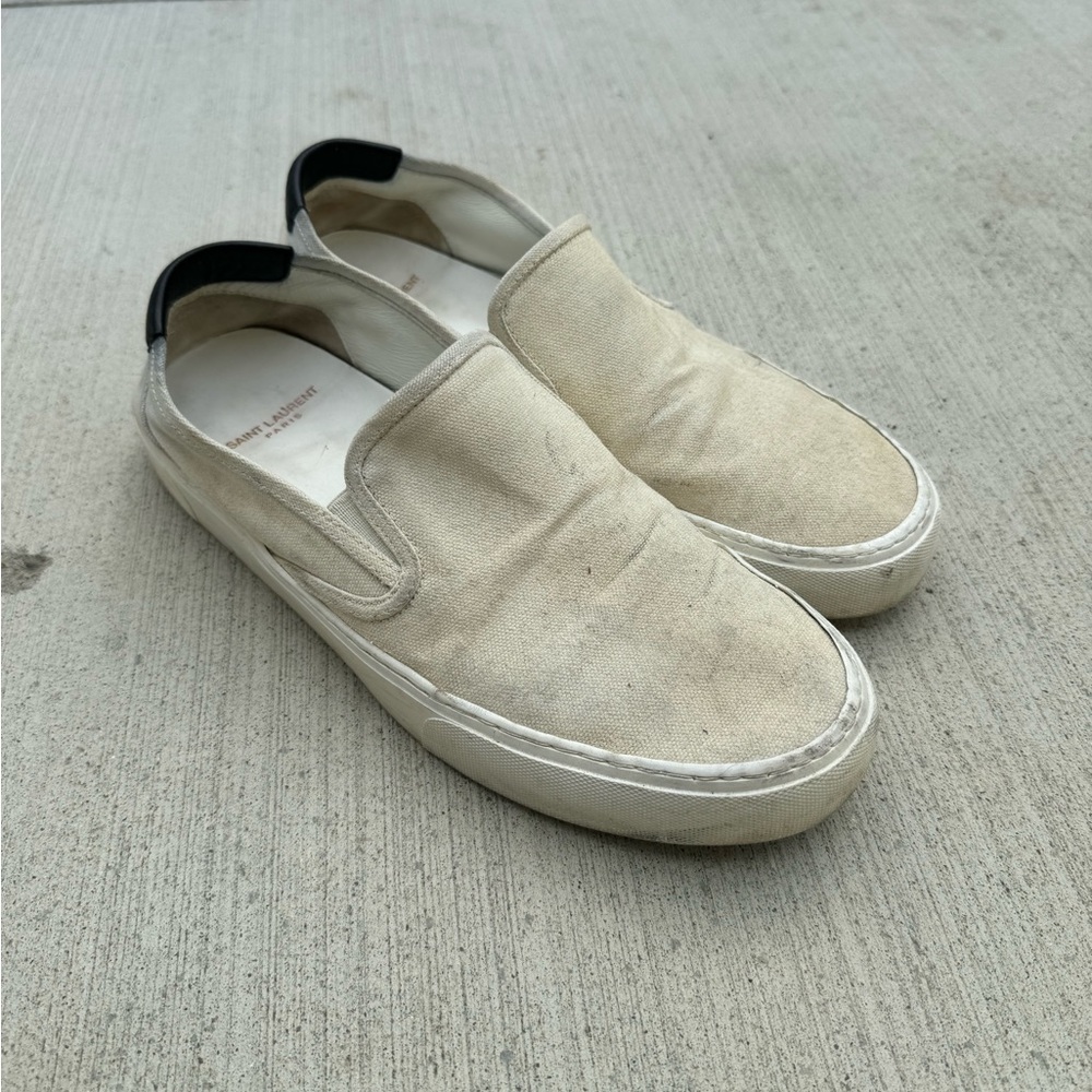 Saint Laurent white Canvas Slip-Ons